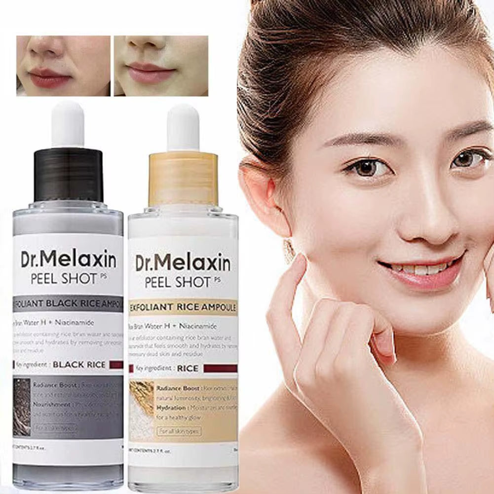 Dr. Melaxin Peel Shot White and Black Rice Exfoliating Essence Skin Lightening Contro Moisturizing Oil-Control Gentle Skin Care